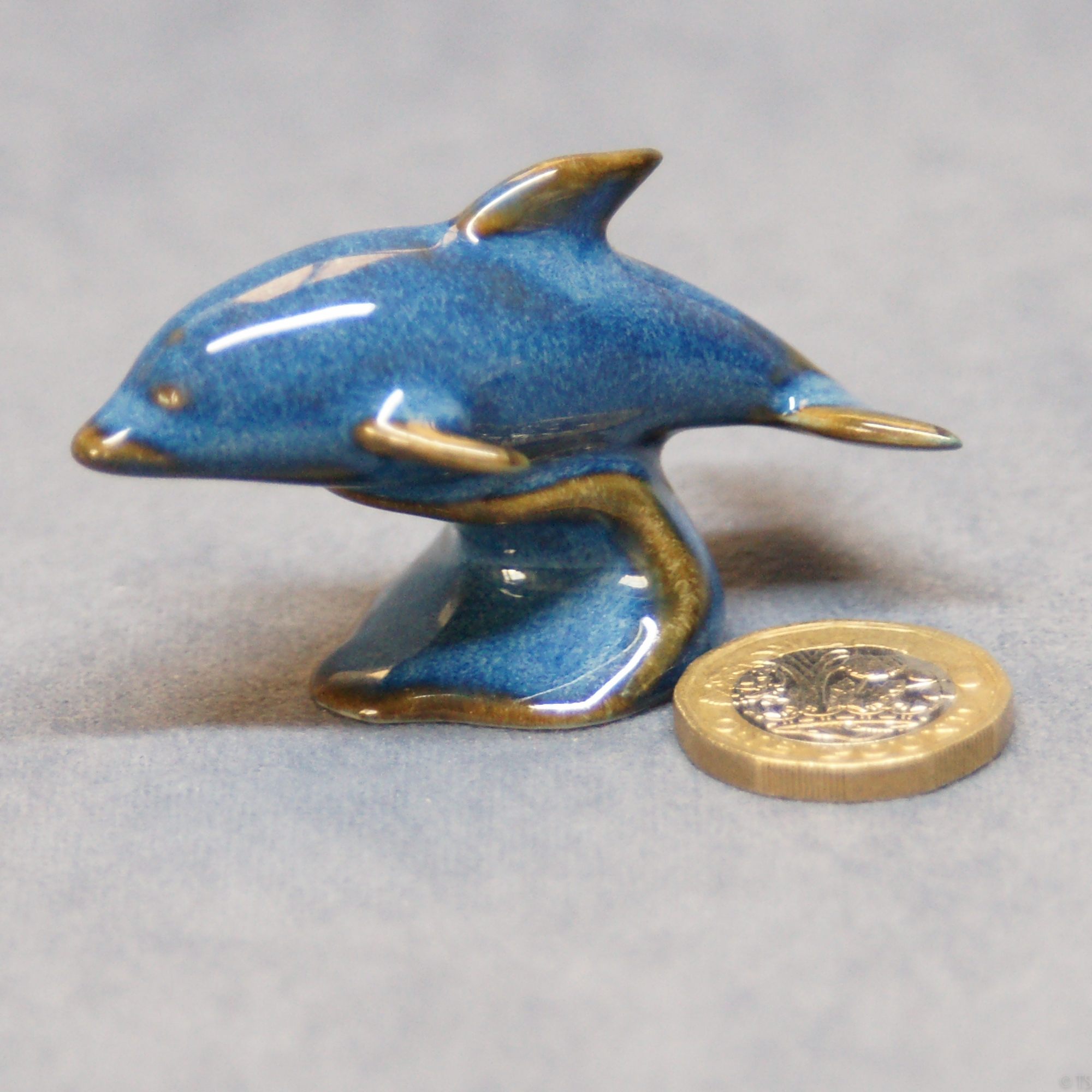 M014 - Small Blue Dolphin Glazed