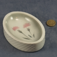 Embossed Oval Dish Carnations