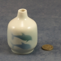 Small Round Bud Vase Dolphins
