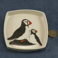 Square Pin Dish Puffins