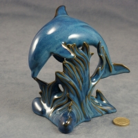Dolphin - Jumping - Blue Glazed