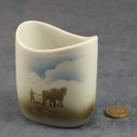 Small Oval Vase Horses and Plough