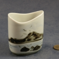 Small Oval Vase Seascape