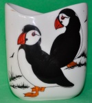 Small Oval Vase Puffins