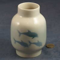 Large Round Vase Dolphins