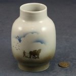 Large Round Vase Horses and Plough