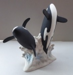 L031 - Pair of Large Breaching Orcas